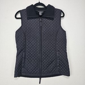 Spanner Quilted and Rib Knit Vest Black Size Medium